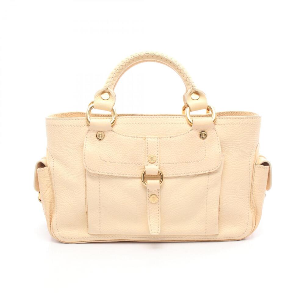 Celine Boogie Bag Macadam Tote Leather Beige